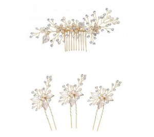 4 piece Handmade Fashion Bridal Wedding Hair Pins